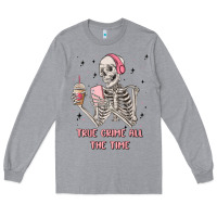 Heather Grey true crime all the time Long Sleeve Tee - MaliasSmallBusiness