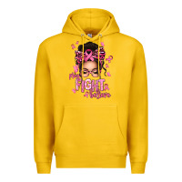 Lemon pray fight believe breast cancer afro messy bun Premium Hoodie - texasbilliewilder