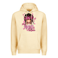 Pina Colada pray fight believe breast cancer afro messy bun Premium Hoodie - texasbilliewilder