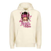 Sandshell pray fight believe breast cancer afro messy bun Premium Hoodie - texasbilliewilder