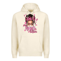 Tofu pray fight believe breast cancer afro messy bun Premium Hoodie - texasbilliewilder