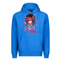 True Royal pray fight believe breast cancer afro messy bun Premium Hoodie - texasbilliewilder