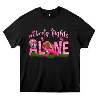 Black Football Nobody Fights Alone Heavy Core Tee - texasbilliewilder