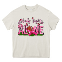 Cream Football Nobody Fights Alone Heavy Core Tee - texasbilliewilder