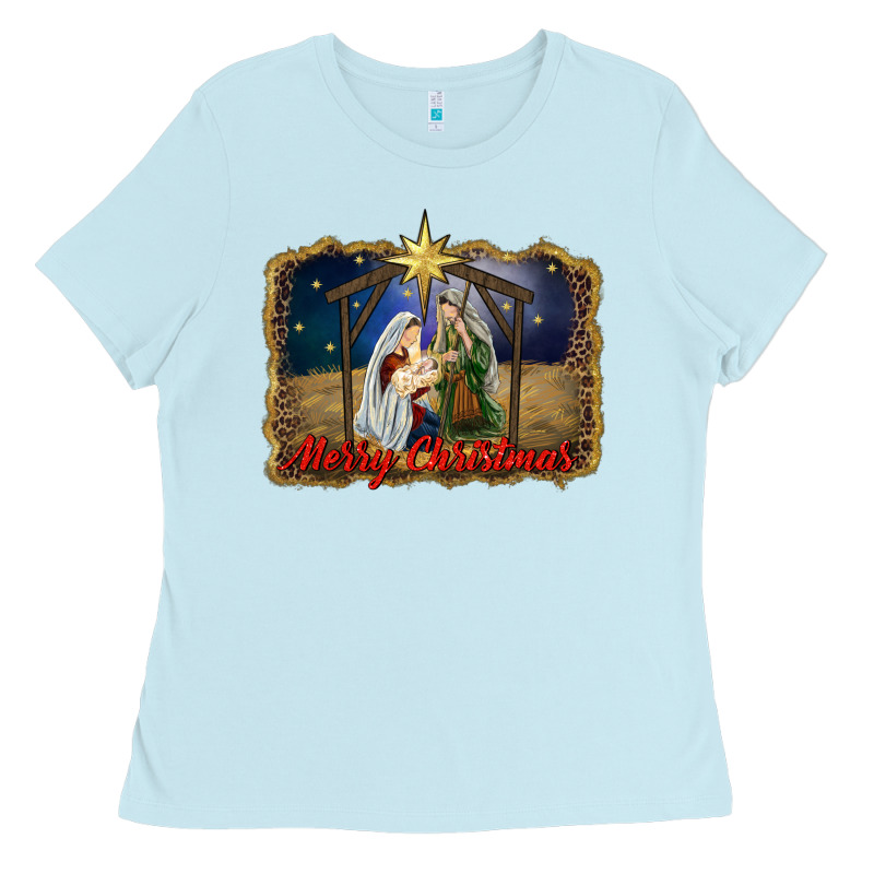 Merry Christmas Holy Family Ladies Tee by RanaPortraitStore | Teevron