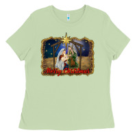 Matcha merry christmas holy family Ladies Tee - RanaPortraitStore