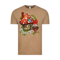 Vintage Coffee welcome gnome ladybug Vintage Tee - BarkalooDesign