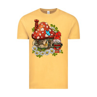 Vintage Mustard welcome gnome ladybug Vintage Tee - BarkalooDesign