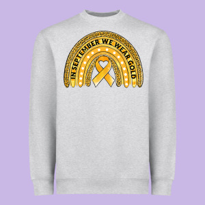 Childhood Cancer Awareness Rainbow Heavyweight Sweatshirt Designed By Jasminsmagicworld