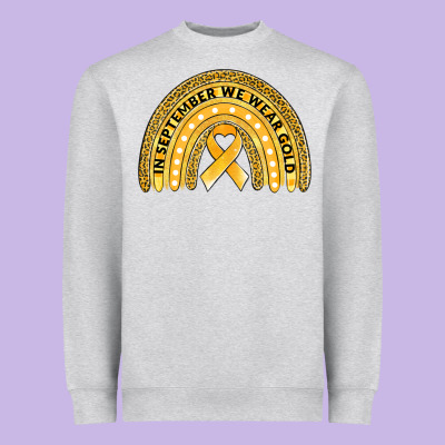Childhood Cancer Awareness Rainbow Heavyweight Sweatshirt Designed By Jasminsmagicworld