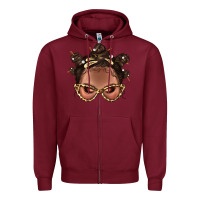 Burgundy Afro Bantu Knots Hairstyles Messy Bun With Clasp Bbs  2 Zipper Hoodie - BundleAndBundleShop