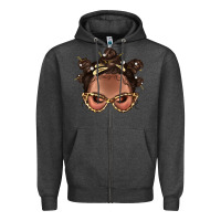 Charcoal Heather Afro Bantu Knots Hairstyles Messy Bun With Clasp Bbs  2 Zipper Hoodie - BundleAndBundleShop