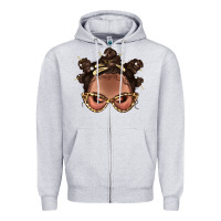 Heather Grey Afro Bantu Knots Hairstyles Messy Bun With Clasp Bbs  2 Zipper Hoodie - BundleAndBundleShop