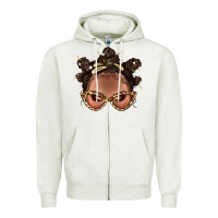 Oatmeal Heather Afro Bantu Knots Hairstyles Messy Bun With Clasp Bbs  2 Zipper Hoodie - BundleAndBundleShop