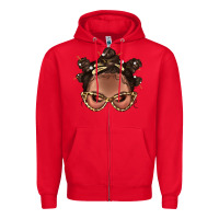 Red Afro Bantu Knots Hairstyles Messy Bun With Clasp Bbs  2 Zipper Hoodie - BundleAndBundleShop