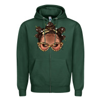 Sports Green Afro Bantu Knots Hairstyles Messy Bun With Clasp Bbs  2 Zipper Hoodie - BundleAndBundleShop