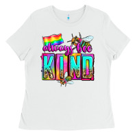 White always bee kind Ladies Tee - Zillion Design Studio
