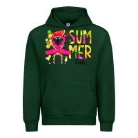 Forest Green Summer Girls Flamingo Urban Hoodie - CowCowDesign