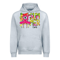Heather Grey Summer Girls Flamingo Urban Hoodie - CowCowDesign