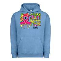 Pigment Pebble Blue Summer Girls Flamingo Urban Hoodie - CowCowDesign