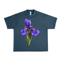 Midnight Navy Iris Flower Illustrations Urban Heavy Tee - LillyAllenDesigns