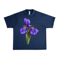 Navy Iris Flower Illustrations Urban Heavy Tee - LillyAllenDesigns