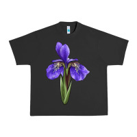 Pigment Black Iris Flower Illustrations Urban Heavy Tee - LillyAllenDesigns
