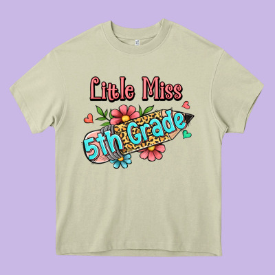 Little Miss Fifth Grade Heavy Core Tee Designed By Ranaportraitstore