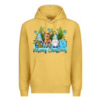 Antique Gold merry christmas gnomes Premium Hoodie - texasbilliewilder