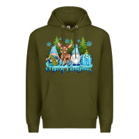 Army Green merry christmas gnomes Premium Hoodie - texasbilliewilder