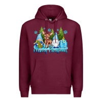 Burgundy merry christmas gnomes Premium Hoodie - texasbilliewilder