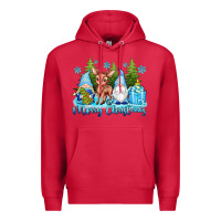Cardinal merry christmas gnomes Premium Hoodie - texasbilliewilder