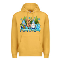 Mustard merry christmas gnomes Premium Hoodie - texasbilliewilder