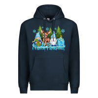 Navy merry christmas gnomes Premium Hoodie - texasbilliewilder