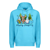 Ocean Blue merry christmas gnomes Premium Hoodie - texasbilliewilder