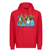 Red merry christmas gnomes Premium Hoodie - texasbilliewilder