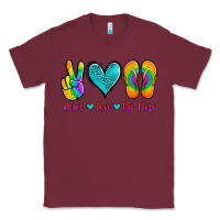 Burgundy peace love flips flops Classic Tee - Jasminsmagicworld