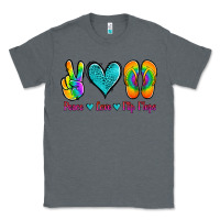Charcoal Heather peace love flips flops Classic Tee - Jasminsmagicworld