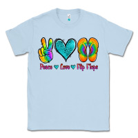 Dusty Blue peace love flips flops Classic Tee - Jasminsmagicworld