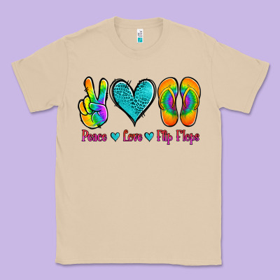 Peace Love Flips Flops Classic Tee Designed By Jasminsmagicworld