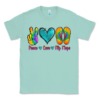 Seafoam peace love flips flops Classic Tee - Jasminsmagicworld