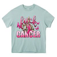 Arona Fuck Cancer with Butterflies Heavy Core Tee - texasbilliewilder