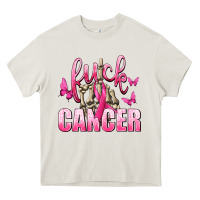 Fuck Cancer With Butterflies Heavy Core Tee | Teevron
