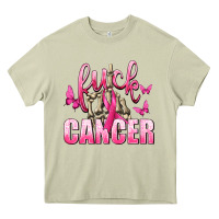 Mossy Fuck Cancer with Butterflies Heavy Core Tee - texasbilliewilder