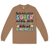 Toasted Coconut people dont need to be sober and drugfree to deserve food Long Sleeve Tee - MaliasSmallBusiness