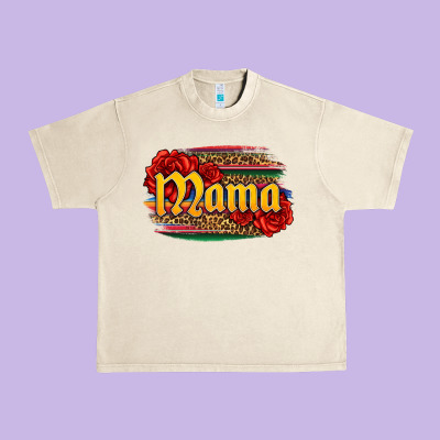 Latina Mama With Serape And Roses Urban Heavy Tee Designed By Jasminsmagicworld