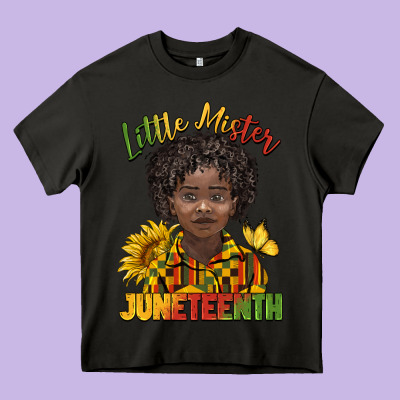Little Mister Juneteenth Black Boy Heavy Core Tee Designed By Barkaloodesign
