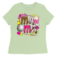 Matcha mama volleyball with popcorn Ladies Tee - texasbilliewilder