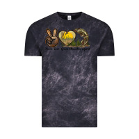 Cloud Black Peace Love Green Chameleon Lizard Vintage Tee - LillyAllenDesigns