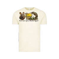 Peace Love Green Chameleon Lizard Vintage Tee | Teevron